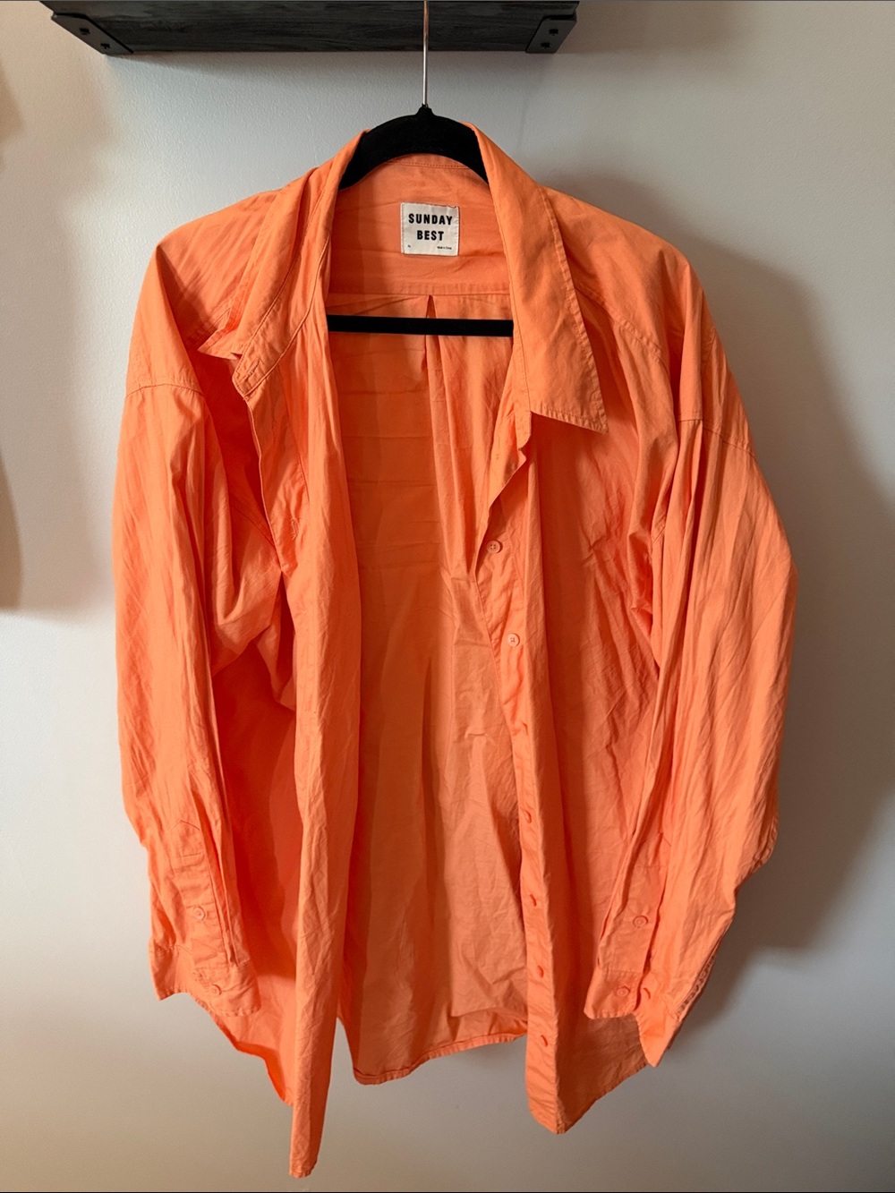 Sunday Best Orange Lightweight Button-Front Shirt Jacket